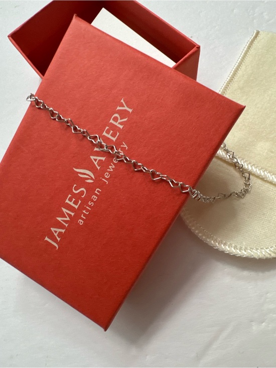 James Avery Jewelry - James Avery 12" Sterling Silver 925 Delicate Connected Hearts Anklet New